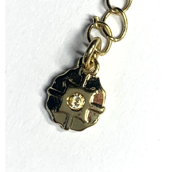 Monet Faux Gem Orange Floral Princess Necklace On Gold Tone Chain 7" Drop - Picture 9 of 10